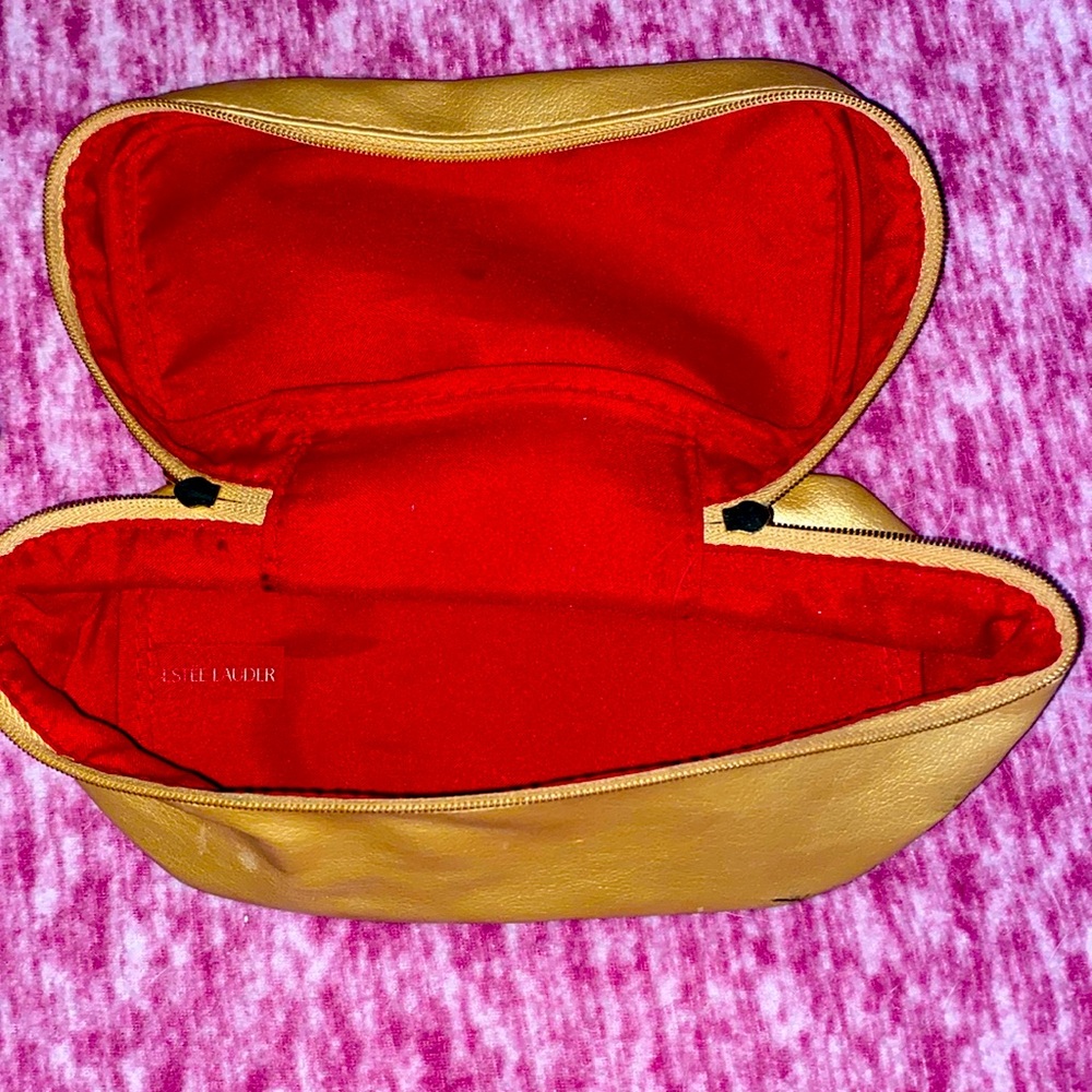 Vintage Estée Lauder Gold Women's makeup bag